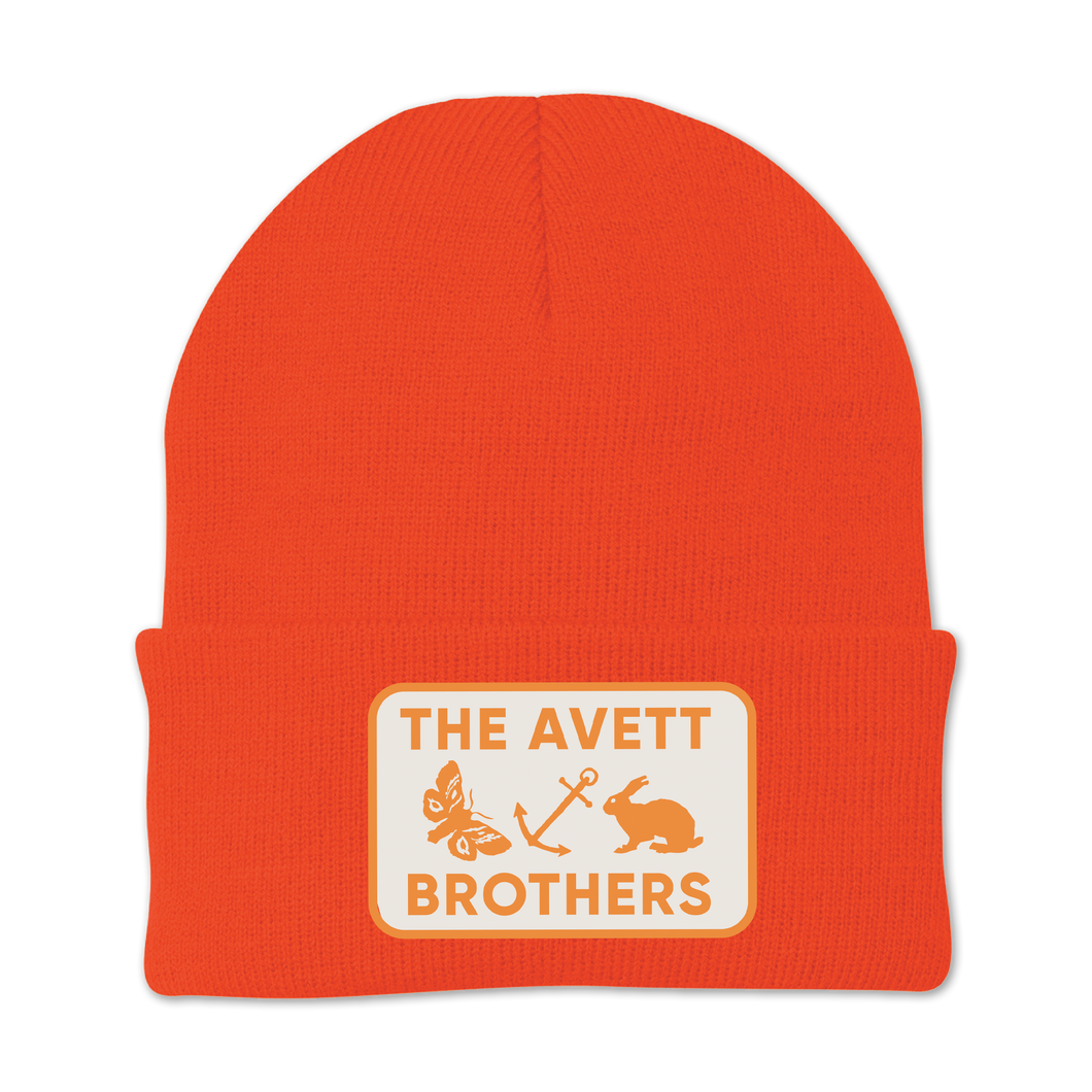 Orange Patch Beanie